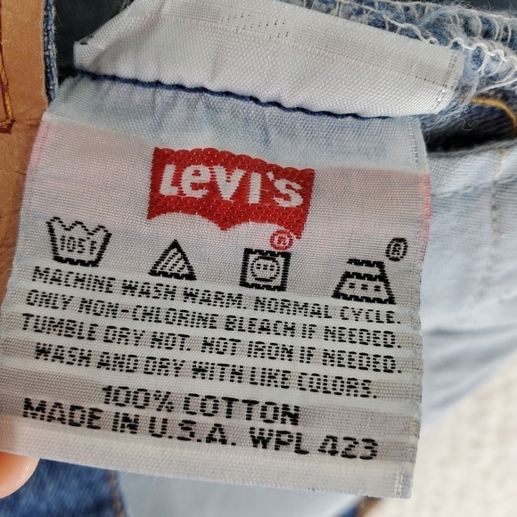 Vtg Levis 501 Jeans Mens 42x30 Blue Hi Rise Wide Leg Buttonfly USA 90s (40x30) - Picture 7 of 15